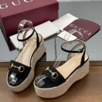 Alpargatas Gucci GG para mujer con bocado de caballo - Negras 816692H63201000