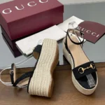 Alpargatas Gucci GG para mujer con bocado de caballo - Negras 816692H63201000