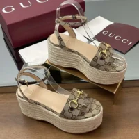 Gucci GG Women’s Espadrille with Horsebit-Dark Brown 816692H63209744 (1)
