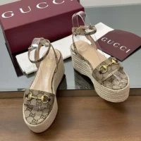 Gucci GG Women’s Espadrille with Horsebit-Dark Brown 816692H63209744 (1)
