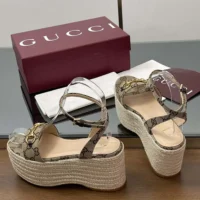 Gucci GG Women’s Espadrille with Horsebit-Dark Brown 816692H63209744 (1)