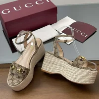 Gucci GG Women’s Espadrille with Horsebit-Dark Brown 816692H63209744 (1)