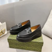 Gucci GG Women’s Horsebit Wedge Loafer-Black ‎794317AADO0 (1)