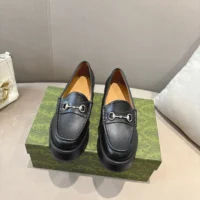 Gucci GG Women’s Horsebit Wedge Loafer-Black ‎794317AADO0 (1)