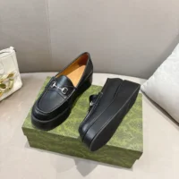 Gucci GG Women’s Horsebit Wedge Loafer-Black ‎794317AADO0 (1)
