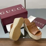 Gucci GG Women's Interlocking G Sandal-Brown 817212AP0B0