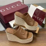 Gucci GG Women's Interlocking G Sandal-Brown 817212AP0B0