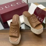 Gucci GG Women's Interlocking G Sandal-Brown 817212AP0B0