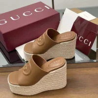 Gucci GG Women’s Interlocking G Sandal-Brown 817212AP0B0 (1)