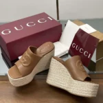 Gucci GG Women's Interlocking G Sandal-Brown 817212AP0B0