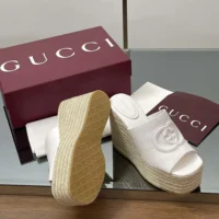 Gucci GG Women’s Interlocking G Sandal-White 817212AP0B0 (1)
