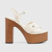 Gucci GG Women’s Platform Sandal-White 835313BKO00 (1)