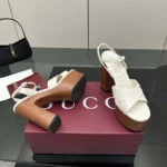 Gucci GG Women's Platform Sandal-White 835313BKO00