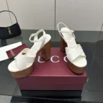Gucci GG Women's Platform Sandal-White 835313BKO00