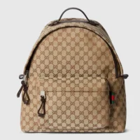 Gucci Unisex GG Canvas Medium Backpack-Dark Brown 824624FAEHZ9795 (1)