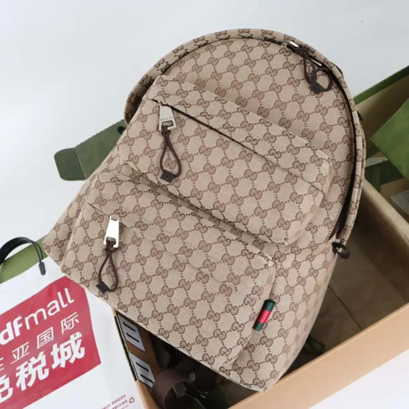 Gucci Unisex GG Canvas Medium Backpack-Dark Brown 824624FAEHZ9795