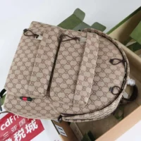 Gucci Unisex GG Canvas Medium Backpack-Dark Brown 824624FAEHZ9795 (1)