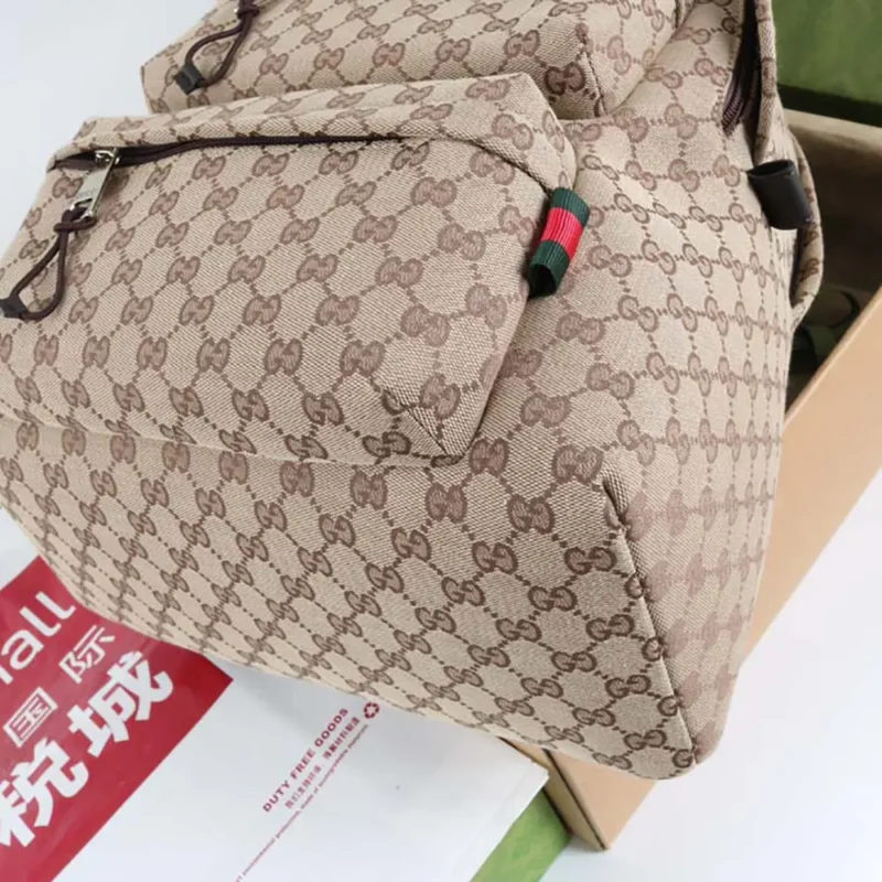 Gucci Unisex GG Canvas Medium Backpack-Dark Brown 824624FAEHZ9795