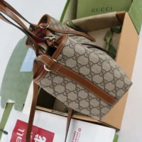 Gucci Women GG Emblem Medium Tote Bag-Brown ‎815214FAD6L9758 (1)