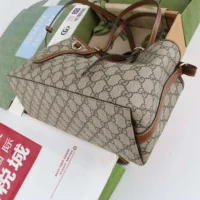 Gucci Women GG Emblem Medium Tote Bag-Brown ‎815214FAD6L9758 (1)