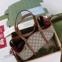 Gucci Women GG Emblem Medium Tote Bag-Brown ‎815214FAD6L9758 (1)