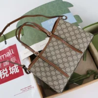 Gucci Women GG Emblem Medium Tote Bag-Brown ‎815214FAD6L9758 (1)