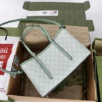 Gucci Women GG Emblem Medium Tote Bag-Green 815214 FAD6L 8458