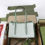 Gucci Women GG Emblem Medium Tote Bag-Green 815214 FAD6L 8458