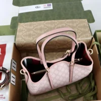 Gucci Women GG Emblem Medium Tote Bag-Pink 815214FAD6L8459 (1)
