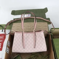 Gucci Women GG Emblem Medium Tote Bag-Pink 815214FAD6L8459 (1)