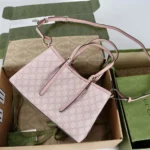 Gucci Women GG Emblem Medium Tote Bag-Pink 815214FAD6L8459