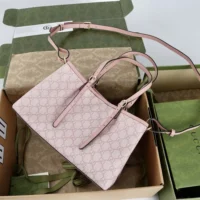 Gucci Women GG Emblem Medium Tote Bag-Pink 815214FAD6L8459 (1)