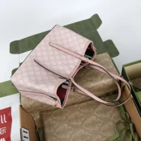 Gucci Women GG Emblem Medium Tote Bag-Pink 815214FAD6L8459 (1)