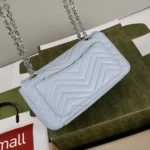 Gucci Women GG Marmont Small Shoulder Bag-Light Blue