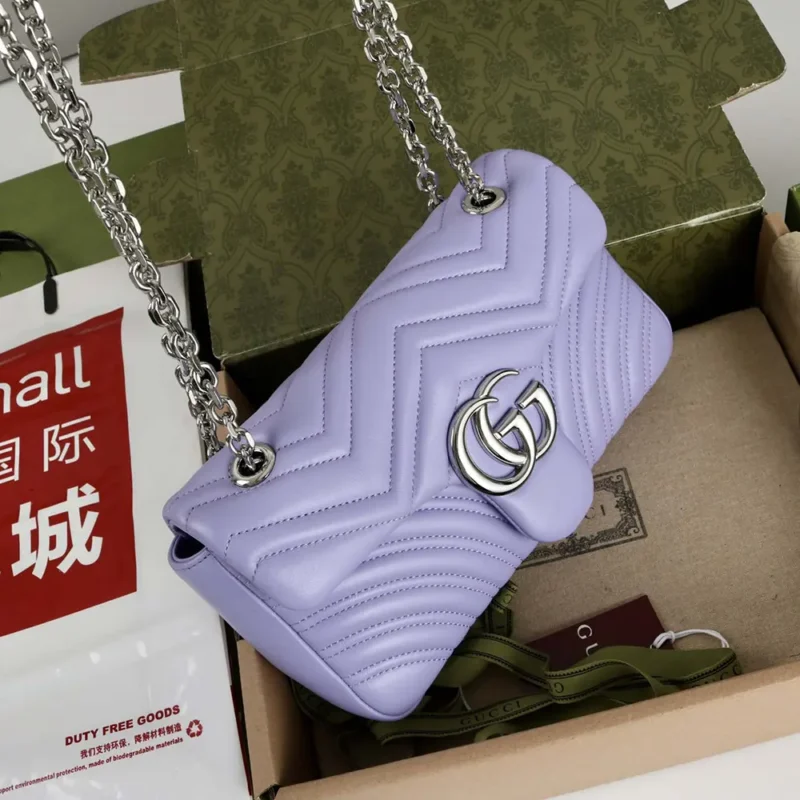 Gucci Donna GG Marmont Borsa a tracolla piccola - Viola 837280AAFA15306