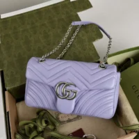 Gucci Women GG Marmont Small Shoulder Bag-Purple 837280AAFA15306 (1)