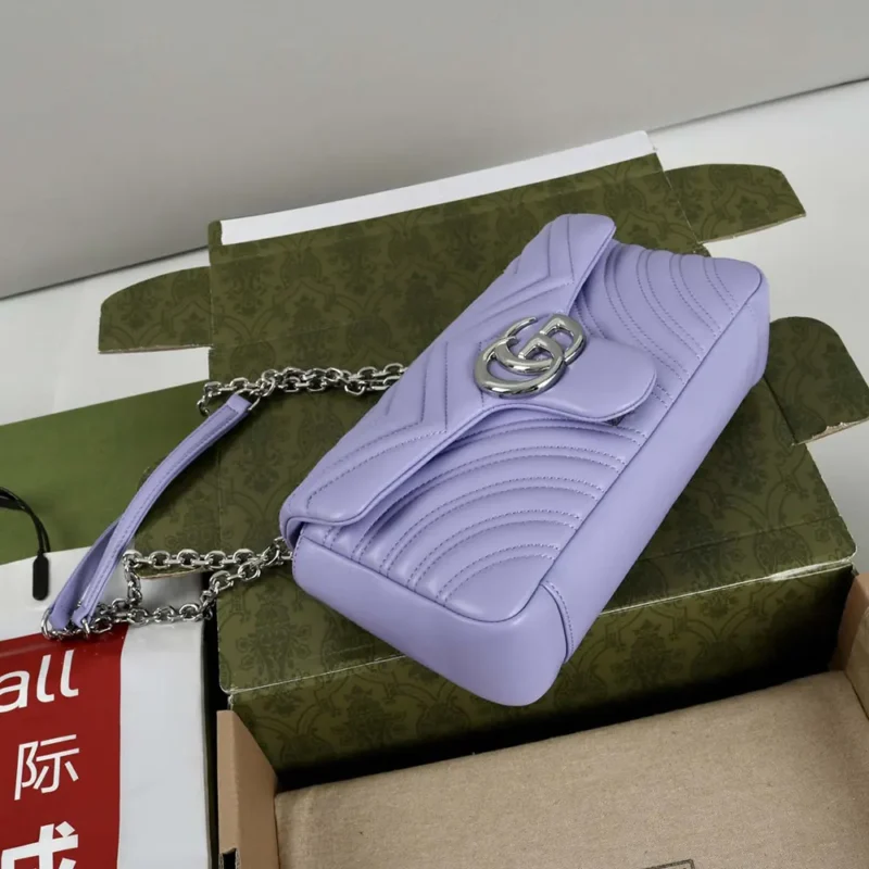 Gucci Donna GG Marmont Borsa a tracolla piccola - Viola 837280AAFA15306