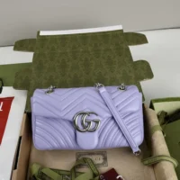 Gucci Women GG Marmont Small Shoulder Bag-Purple 837280AAFA15306 (1)