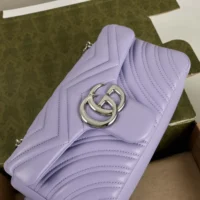 Gucci Women GG Marmont Small Shoulder Bag-Purple 837280AAFA15306 (1)