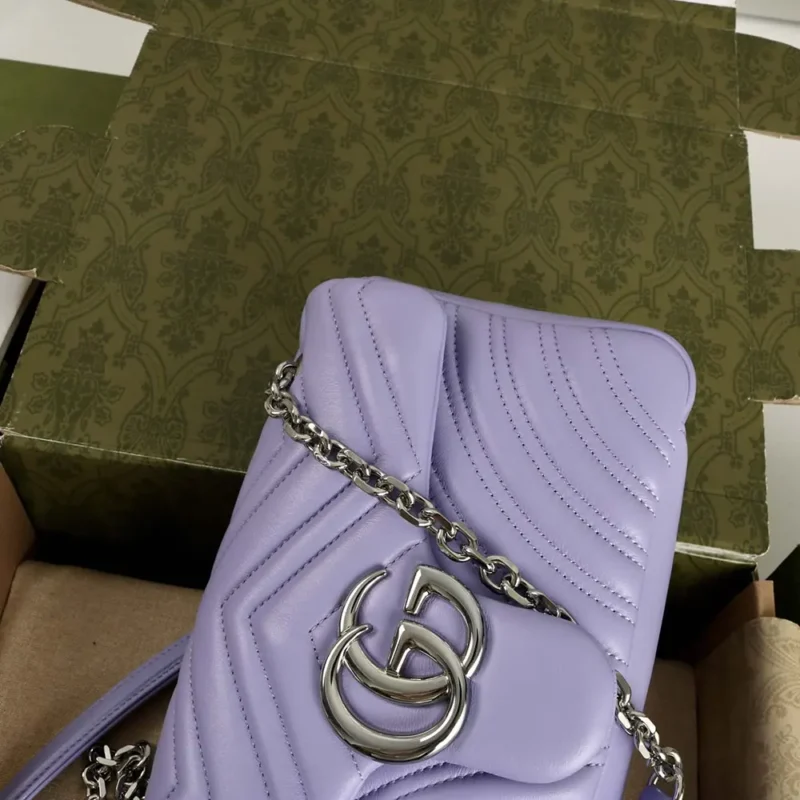 Gucci Donna GG Marmont Borsa a tracolla piccola - Viola 837280AAFA15306