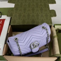 Gucci Women GG Marmont Small Shoulder Bag-Purple 837280AAFA15306 (1)