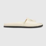 Gucci Women Interlocking G Slide Sandal-White 816334US000