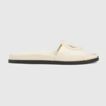 Gucci Women Interlocking G Slide Sandal-White 816334US000