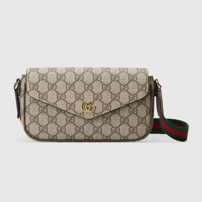 Gucci Donna Ophidia Pochette Marrone Pelle Rifiniture ‎76496196IWG8745