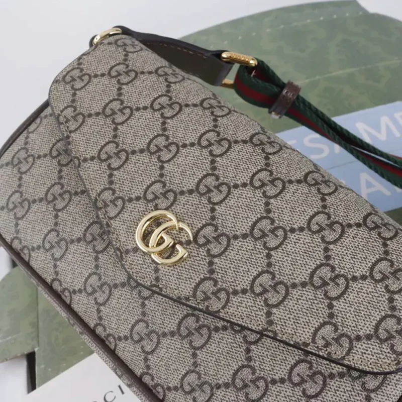Gucci Donna Ophidia Pochette Marrone Pelle Rifiniture ‎76496196IWG8745