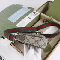 Gucci Women Ophidia Pochette Brown Leather Trim ‎76496196IWG8745 (1)