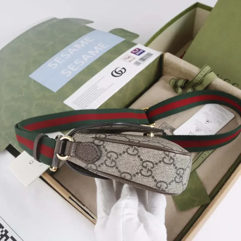 Gucci Donna Ophidia Pochette Marrone Pelle Rifiniture ‎76496196IWG8745