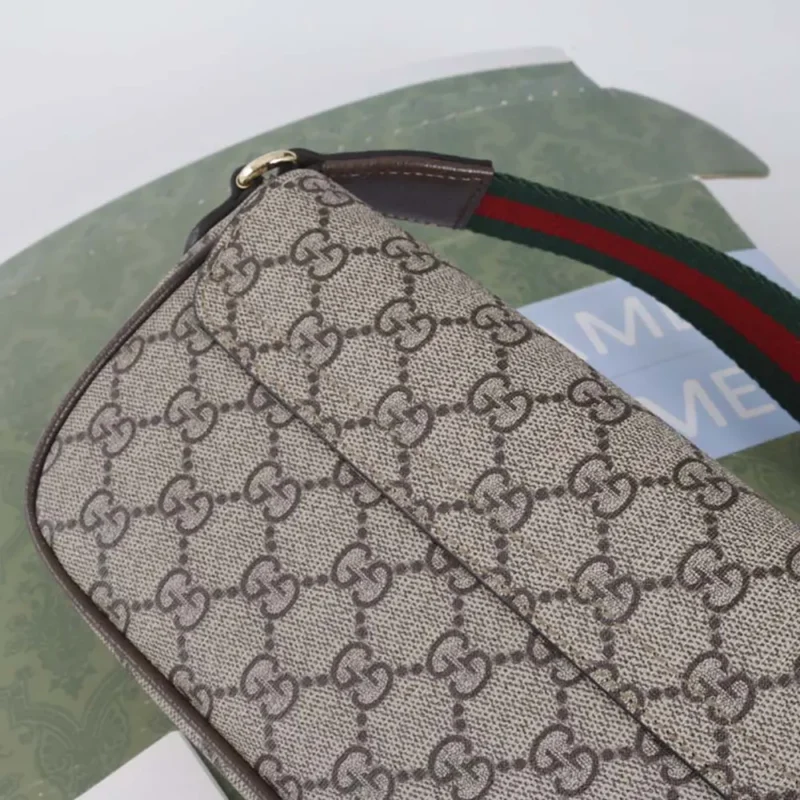 Gucci Donna Ophidia Pochette Marrone Pelle Rifiniture ‎76496196IWG8745