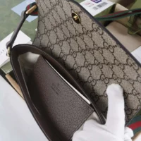 Gucci Women Ophidia Pochette Brown Leather Trim ‎76496196IWG8745 (1)