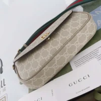 Gucci Women Ophidia Pochette Oatmeal Leather Trim 7649612ZGMN9643 (1)